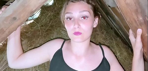  Horny Village Girl Blowjob and Cowgirl in the Hayloft